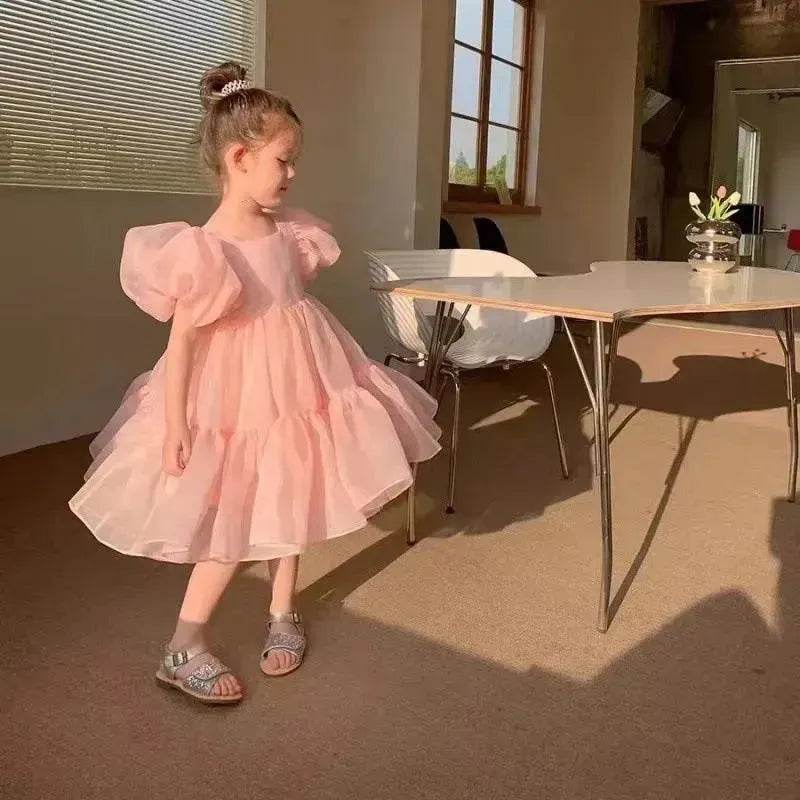 Girls Princess Mesh Puff Sleeve Dress Princess gown for kids - EX-STOCK Canada