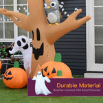 HOMCOM 7.5 Tall Lighted Halloween Inflatables Outdoor Decorations Haunted Tree With Owl, Ghost, Pumpkins, Blow Up LED Yard Decor For Garden, Lawn, Party, Holiday, Waterproof - EX-STOCK Canada