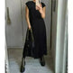 Women Summer Pleated Maxi Dress Casual Short Sleeve Crewneck Flowy Swing Long Dress with Pockets - EX-STOCK CANADA