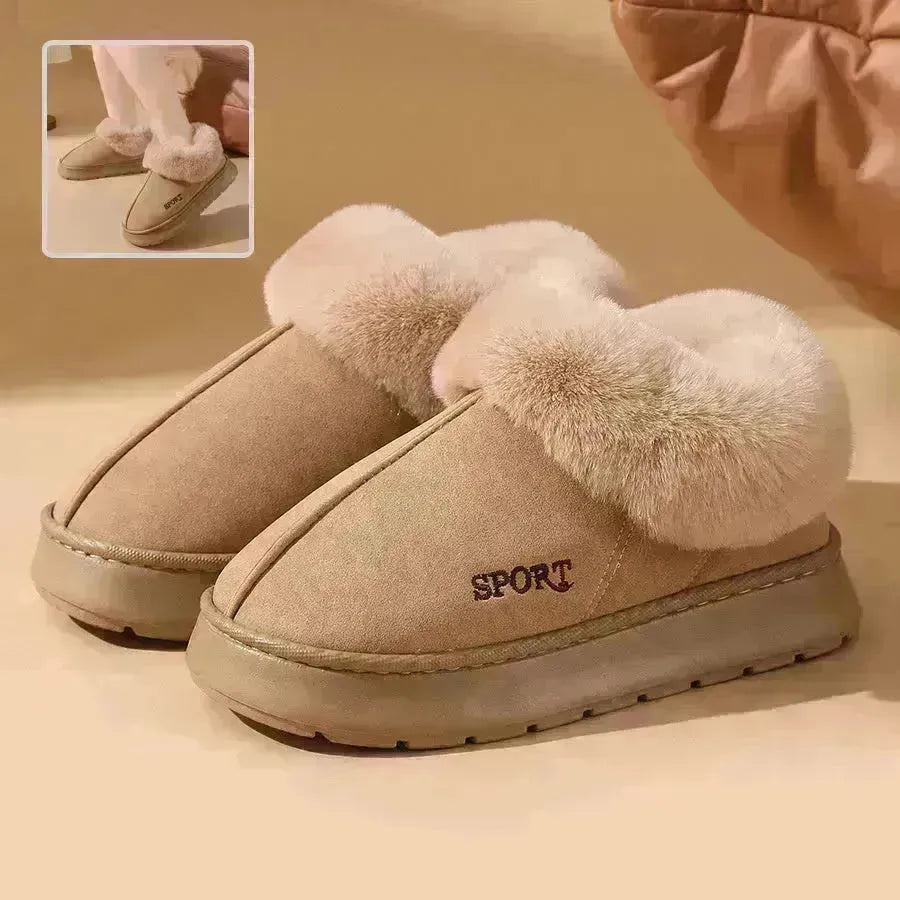 Chaussures en coton en peluche pour femmes Bottes de neige extérieures de maison chaude d'hiver