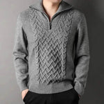 Men's Winter Fashion Half Zip Slim fit Knitted Woolen Pullover Sweater - EX-STOCK Canada