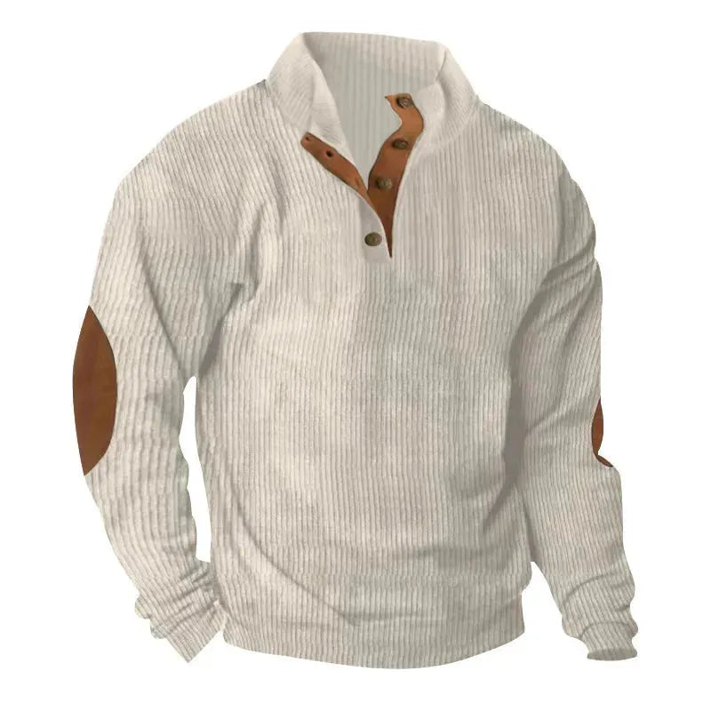 Corduroy Casual Stand Collar Long-sleeved Sweater men - EX-STOCK CANADA