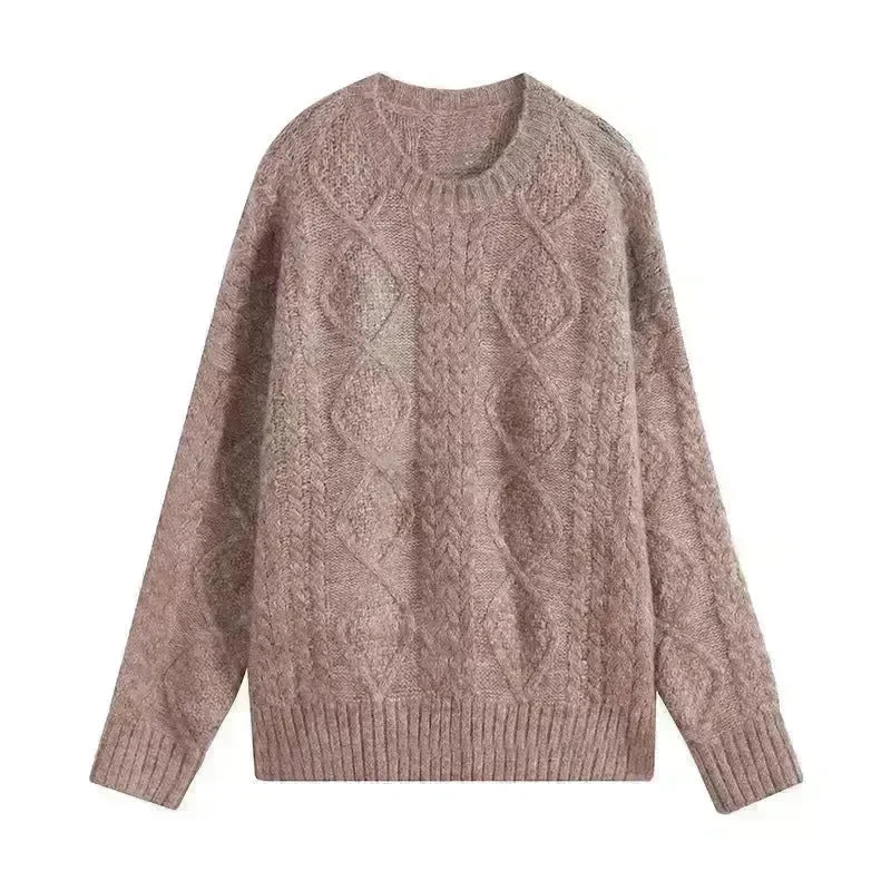 Autumn Winter Twist Knitted Pullover Sweater for WOMEN - EX-STOCK CANADA