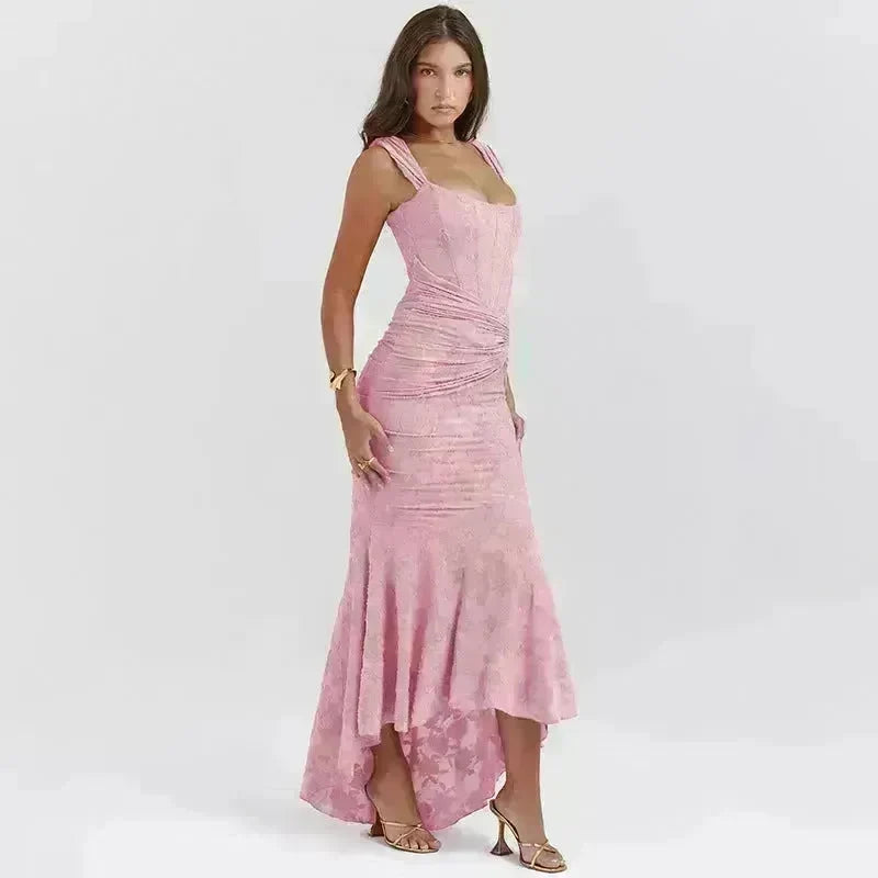 Fashion Off-neck Tube Top Stitching Hip Fishtail Dress for women. - EX-STOCK CANADA