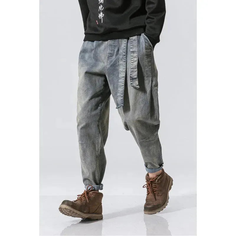 Retro Loose Denim Trousers Fashion Plus Size Men Jeans - EX-STOCK CANADA