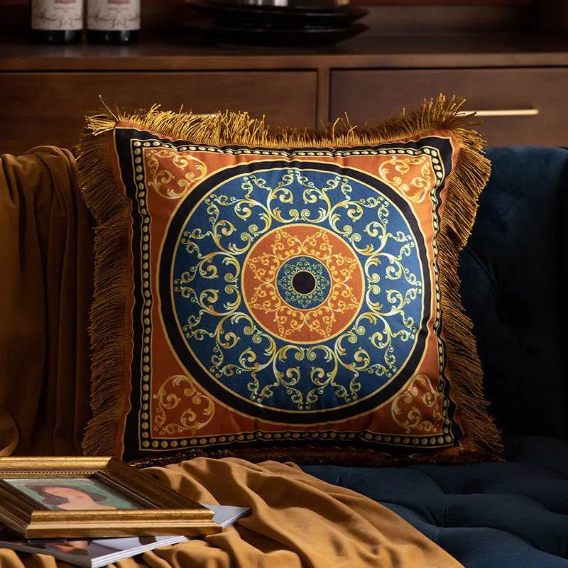 Pillow Sofa High-grade Sense Tassel Light Luxury style-gold rimmed Pillows - EX-STOCK Canada