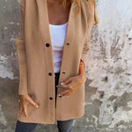 Fall Casual Single Breasted Hooded Cashmere Cardigan Jacket for women - EX-STOCK Canada