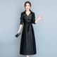 Slim fit Long Sleeve Leather Blazer Dress formal Winter dress - EX-STOCK Canada