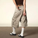 All-matching Loose Straight Cargo Cropped Baggy Pants Casual Trendy - EX-STOCK Canada