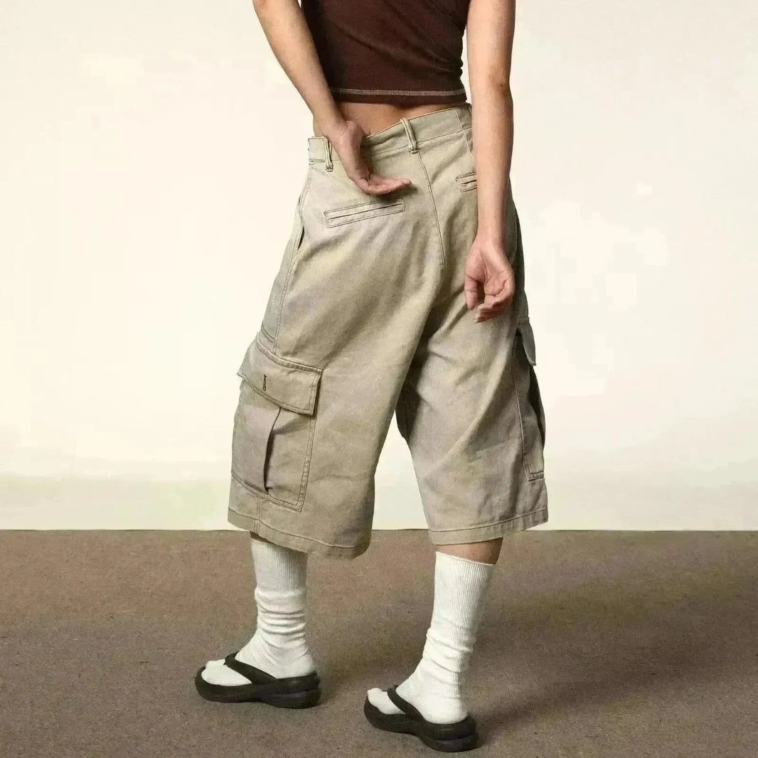 All-matching Loose Straight Cargo Cropped Baggy Pants Casual Trendy - EX-STOCK CANADA