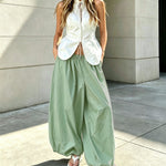 Women's Elastic-Waist Balloon Wide-Leg Pants — product view 9 of 13 | EX-STOCK
