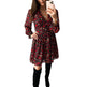 Spring Summer V-neck Long sleeve Floral Mini dress - EX-STOCK Canada