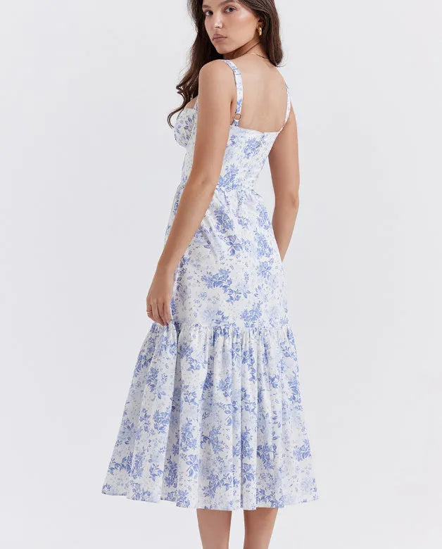 Spring And Summer Comely Pastoral Style Sling Floral A Swing Cake Dress - EX-STOCK CANADA