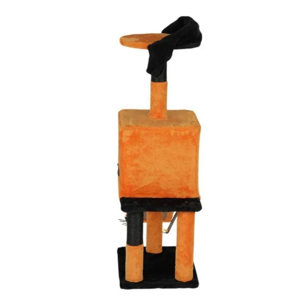 39.4 Halloween Cat Tree, Cat Tower Cat Tree For Indoor Cats With Spacious Cat Condo, Sisal Scratching Posts, Hanging Toys, Orange Black - EX-STOCK Canada