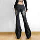 Printed Worn Baggy Jeans Pant Slimming Washed Women - EX-STOCK Canada