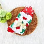 Winter Christmas Stockings Women's Thickened Bow Long Tube Fleece-lined - EX-STOCK CANADA