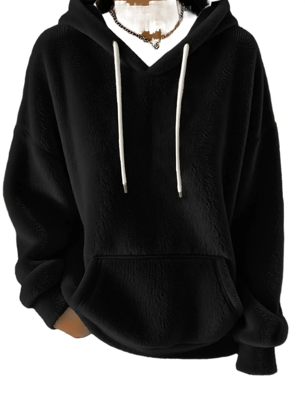 Women's Solid Color Lamb Fleece Lined Versatile Sweatshirt For Autumn And Winter EX-STOCK Canada 