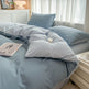 Solid Color Four-piece Set Simple Washed Sanding Duvet Cover EX-STOCK Canada 
