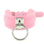 Gothic Punk Wide PU Leather O Ring BDSM Collar Choker Necklace Women Bondage Collar - EX-STOCK Canada