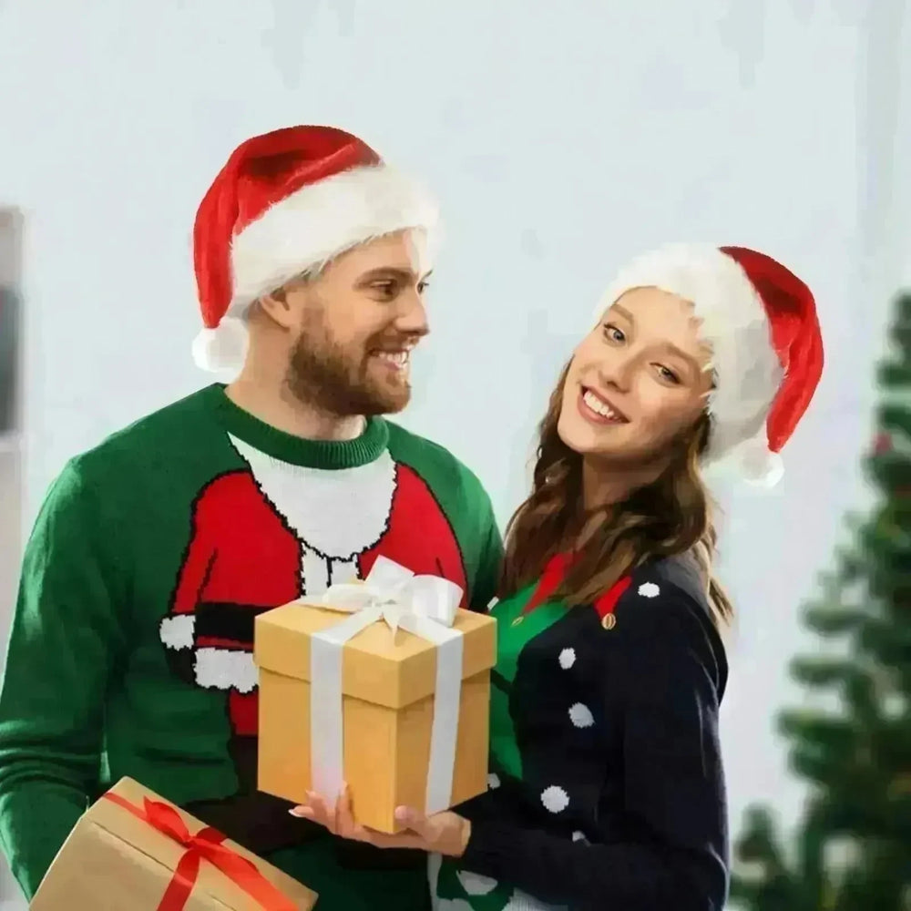 Christmas Hat LED Light Plush Children's Adult Christmas Decorations Christmas Supplies Luminous Santa Hat Home Decoracion - EX-STOCK CANADA