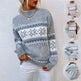 Winter Snowflake Sweater Fashion Half Turtleneck Pullover Knitted Tops Women's Christmas Clothing EX-STOCK Canada 