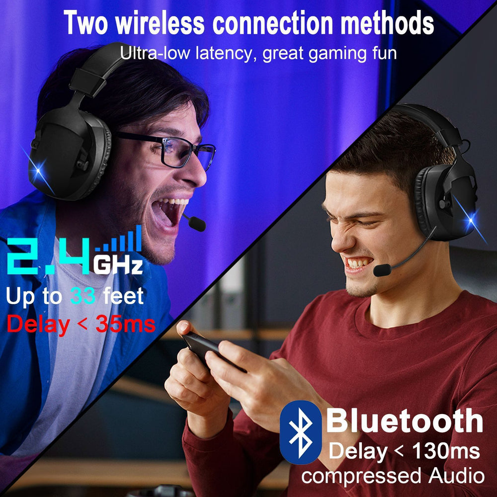 Cross-Border Over-Ear Bluetooth Headphones With Wireless Microphone - 2.4G Dual-Mode, Specialized For E-Sports, Gaming PCs & PS5 EX-STOCK Canada 