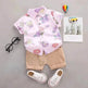 Summer Flower Lapel Shirt Two-piece Set for boys Short sleeve shirt and short pant - EX-STOCK Canada
