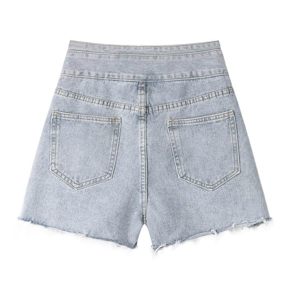 High Waisted Wide Leg Denim Shorts For Women - EX-STOCK Canada