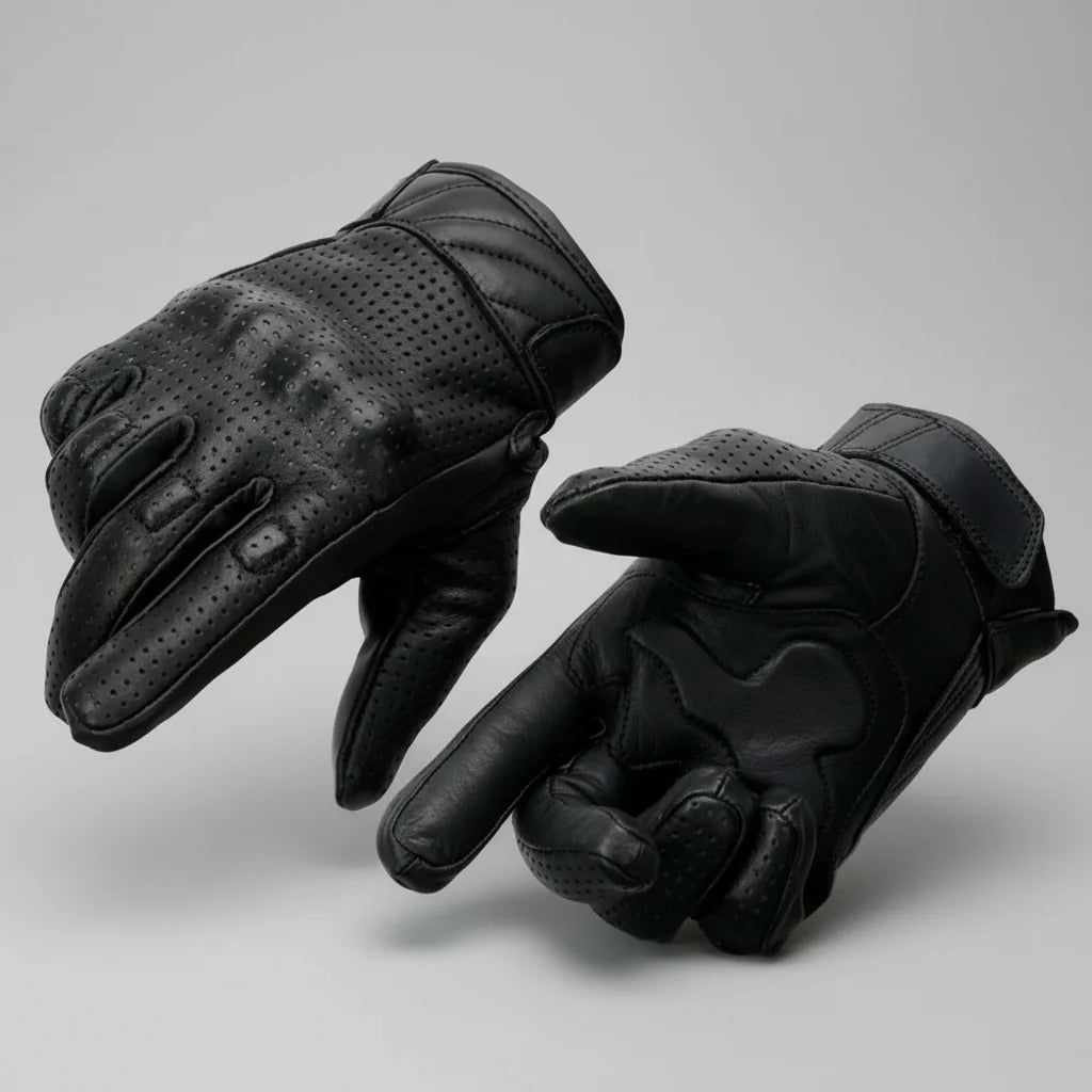 Gants de moto en cuir armuré perforé pour hommes Open Road 