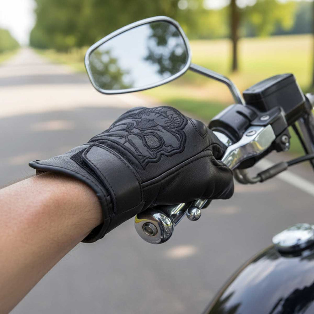 Gants réfléchissants BOL/Open Road pour hommes avec crâne 