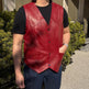 Men's Sheep Leather Vest. Snap Closure & Front Pockets 