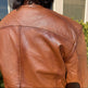 سترة سباق جلدية رجالية بياقة قابلة للقص من BOL 