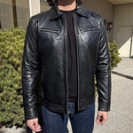 BOL Men's Zip Pocket Leather Jacket 