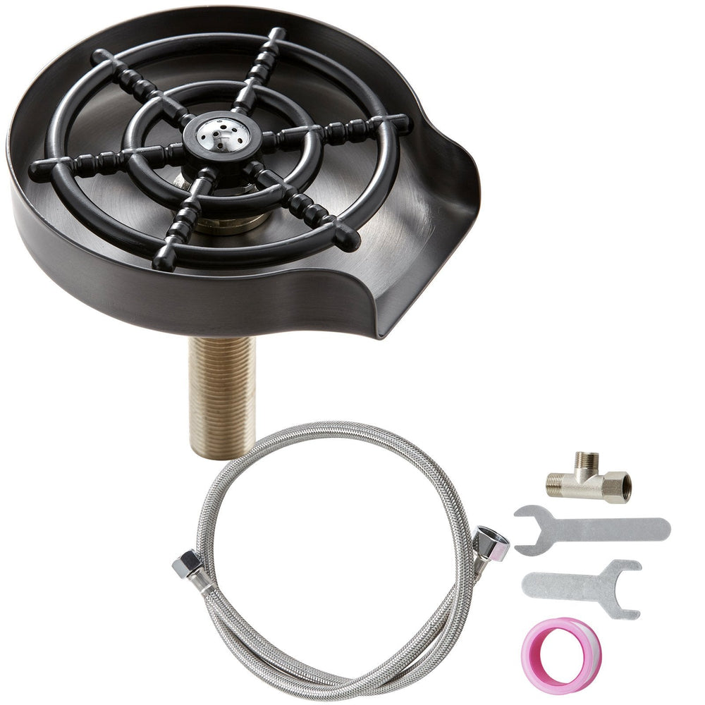 Glass Rinser, 10 Powerful Spraying Jets 360  Rotating Cup Rinser For Sink, 304 Stainless Steel Faucet Cup Washer With ABS Cup Holder For Baby Bottle, Glass Cup, Wine Glass EX-STOCK