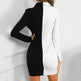Fashion Suit Women Blazer Dress Turn Down Neck Long Sleeve - EX-STOCK Canada