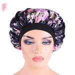 Beauty print Satin Silk Hair Bonnet for sleeping - EX-STOCK Canada