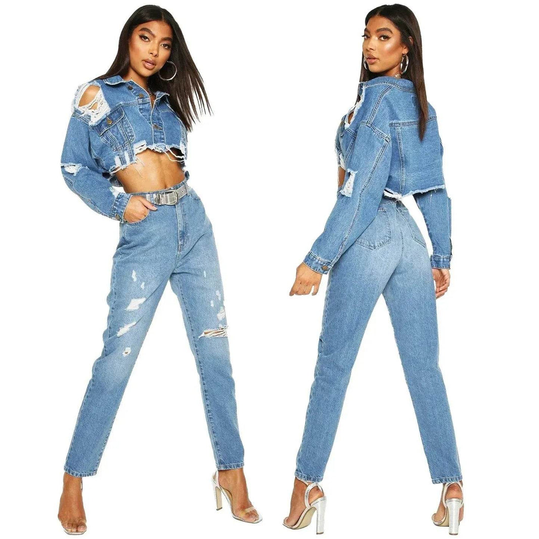 Y2K Fashion Women Street Denim Jeans Cropped Jacket - EX-STOCK Canada