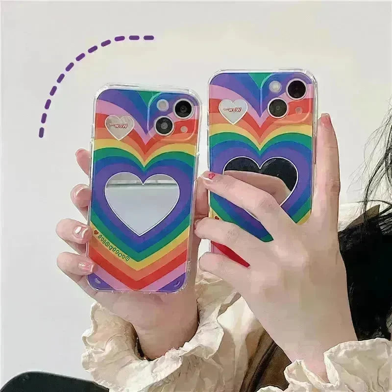 Rainbow Love Mirror Silicone Phone Case - EX-STOCK CANADA
