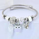 DIY Beaded Owl Angel Wings Pendant Stainless Steel Bracelet - EX-STOCK CANADA