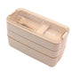 Insulated Bento Lunch Box Three-Layer Wheat Stalk Container - EX-STOCK Canada