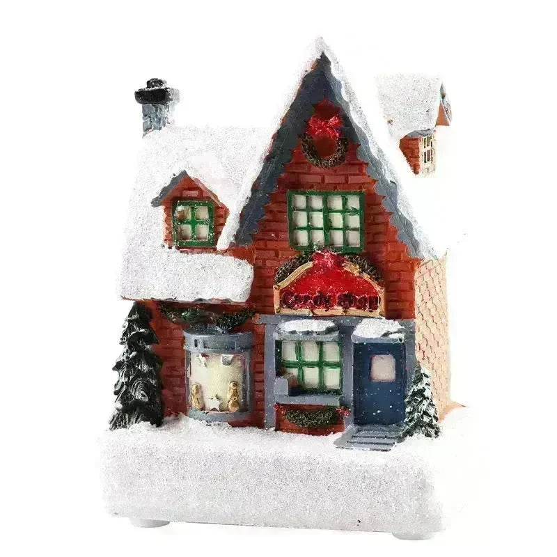 Christmas Decorations Resin Small House Luminous Ornaments - EX-STOCK CANADA