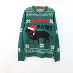 Green christmas Santa Paws Couple Pullover sweater - EX-STOCK Canada