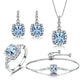 925 Sterling Silver Necklace Sky Blue Topaz Four-Piece Set - EX-STOCK CANADA