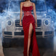 Spaghetti Sleeve Velvet Corset Slim fit Slit Party Dress - EX-STOCK CANADA