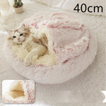 2 In 1 Dog And Cat Bed Pet Winter Bed Round Plush Warm Bed House Soft Long Plush Pets Bed Pet Products EX-STOCK Canada 