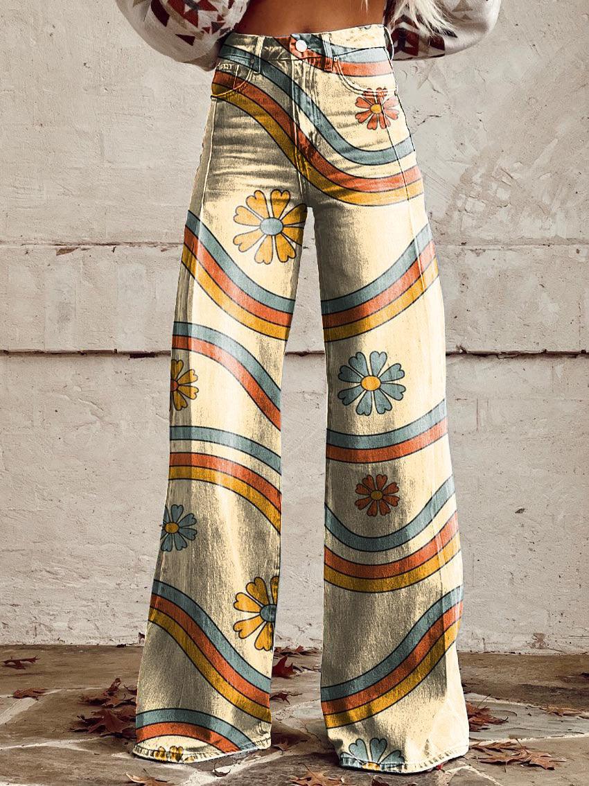 Plus-size Womens Casual Pants Lightweight Denim-look 