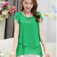 New Spring Summer Women Chiffon Loose Blouse  top O-Neck Short sleeve Plus size - EX-STOCK CANADA