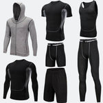 Compression Sport Fitness Workout Gym Outfit 7pcs set for men - EX-STOCK Canada