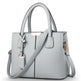 Women's PU Leather Lychee Pattern Shoulder Bag – Portable Crossbody Messenger Bag grey
