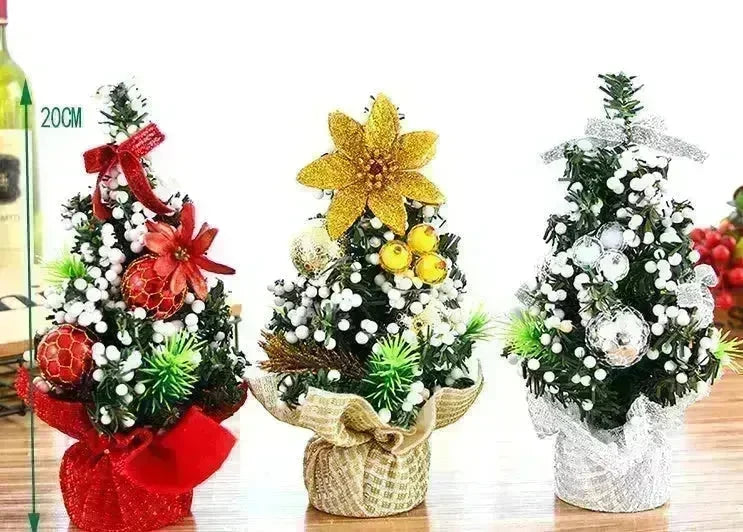Christmas Ornaments Tree 20cm Mini Christmas Decoration Tree Christmas Day Mall Decoration Desktop Ornaments Small Tree - EX-STOCK CANADA